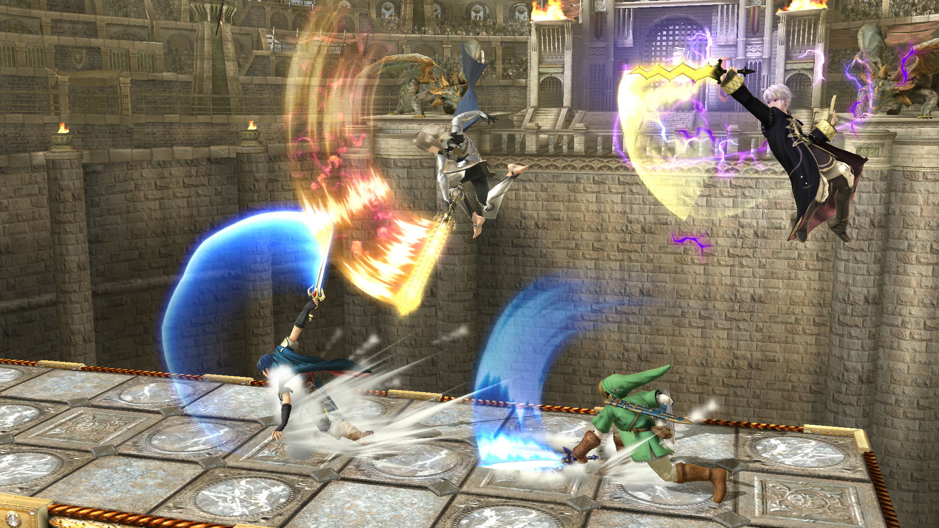 Robin's F-air and U-air swing from below, but they do enough damage to break the armor anyway.