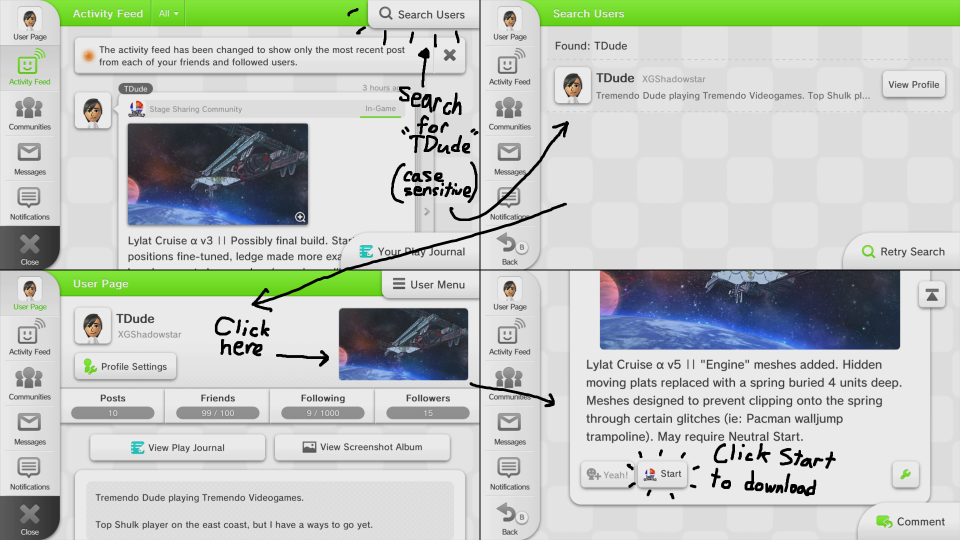 Open Miiverse, search for Download Guide